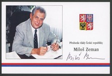 MILOS ZEMAN signed 4x6 photo | President of the Czech Republic - autograph Milo?