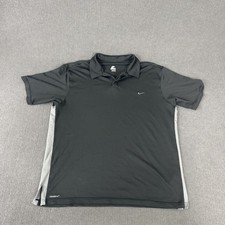 Nike Dri-FIT Polo Shirt Mens XL Black Gray Colorblock Training Athletic Gym