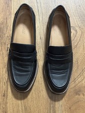 Madewell Corinne Lugsole Leather Platform Loafers Black - 7.5