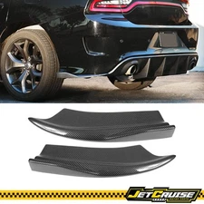 Fits 15-23 Dodge Charger Rear Bumper Lip Side Apron Spat Carbon Fiber Print 2PC