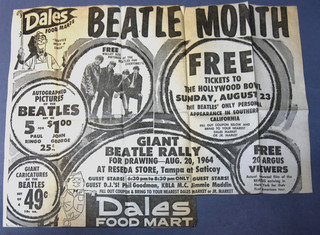 Beatles Month Dales Clipping Newspaper Ad Hollywood Bowl Ticket SBGH 64