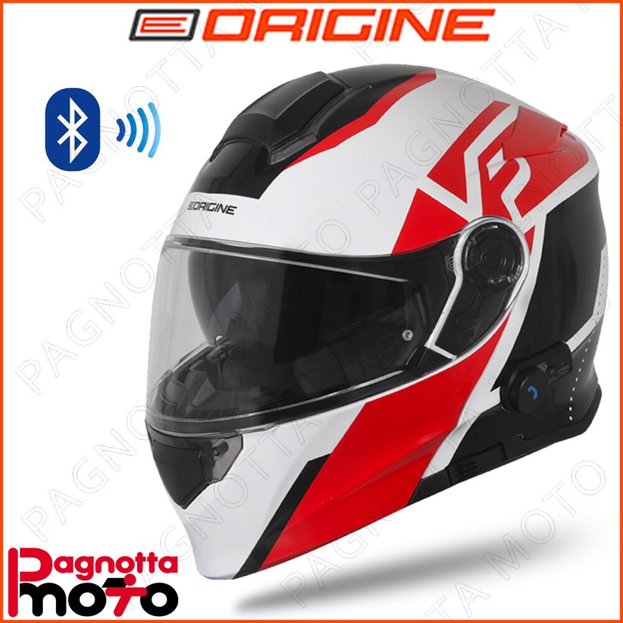 RIVENDITORE ORIGINE HELMETS BOLLATE MILANO , CASCO MODULARE DOPPIA VISIERA  ORIGINE HELMETS CON BLUETOOTH DELTA LEVEL ROSSO BOLLATE MILANO - Pagnotta  moto srl