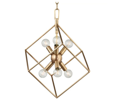 Hudson Valley 1215-AGB Lighting Roundout 6 Light 17'' Wide Mini Chandelier