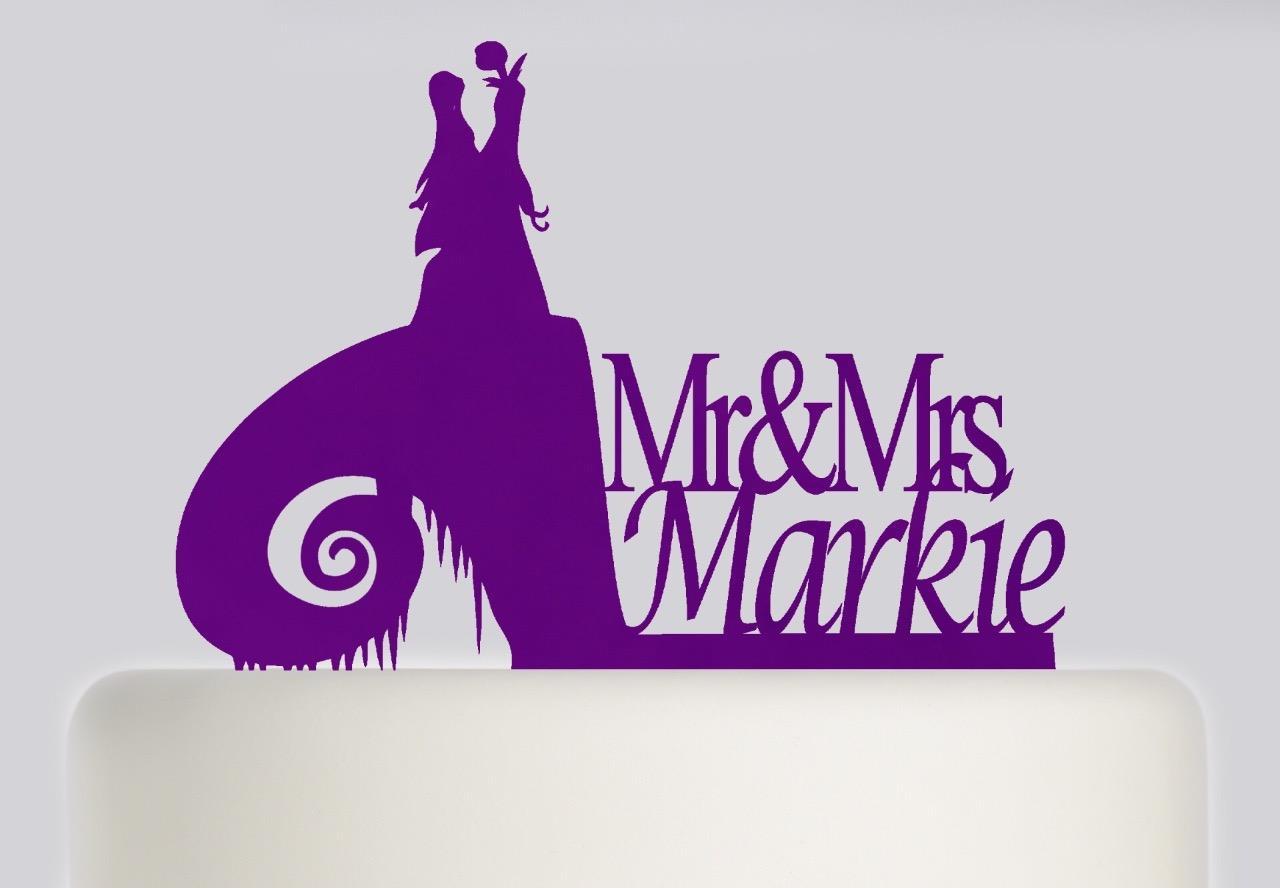 Jack and Sally Hill Personalised Wedding Cake Topper Keepsake Acrylic