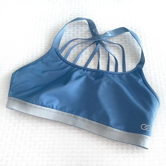 Calia Carrie Underwood sports bra Womens large Blue gray Criss