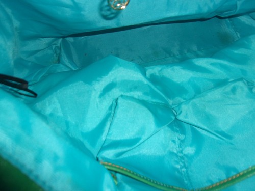 Jessica Simpson Shoulder/ Handbag Signatures Green Polyester w PVC TRIM - Picture 8 of 10