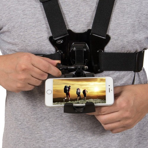 Supporto petto cellulare imbracatura cinghia supporto cellulare clip azione came - Foto 3 di 5