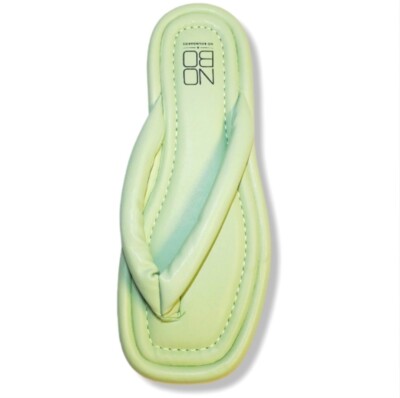 262 Womens Green Puffy Thong Flip Flop Flats Sandals Memory Foam