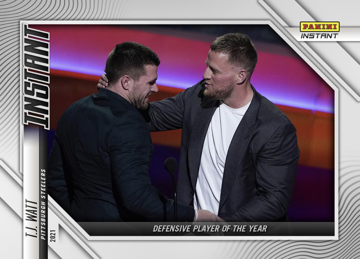 2021 TJ WATT DEFENSIVE PLAYER OF THE YEAR PANINI INSTANT STEELERS NFL CARD #249