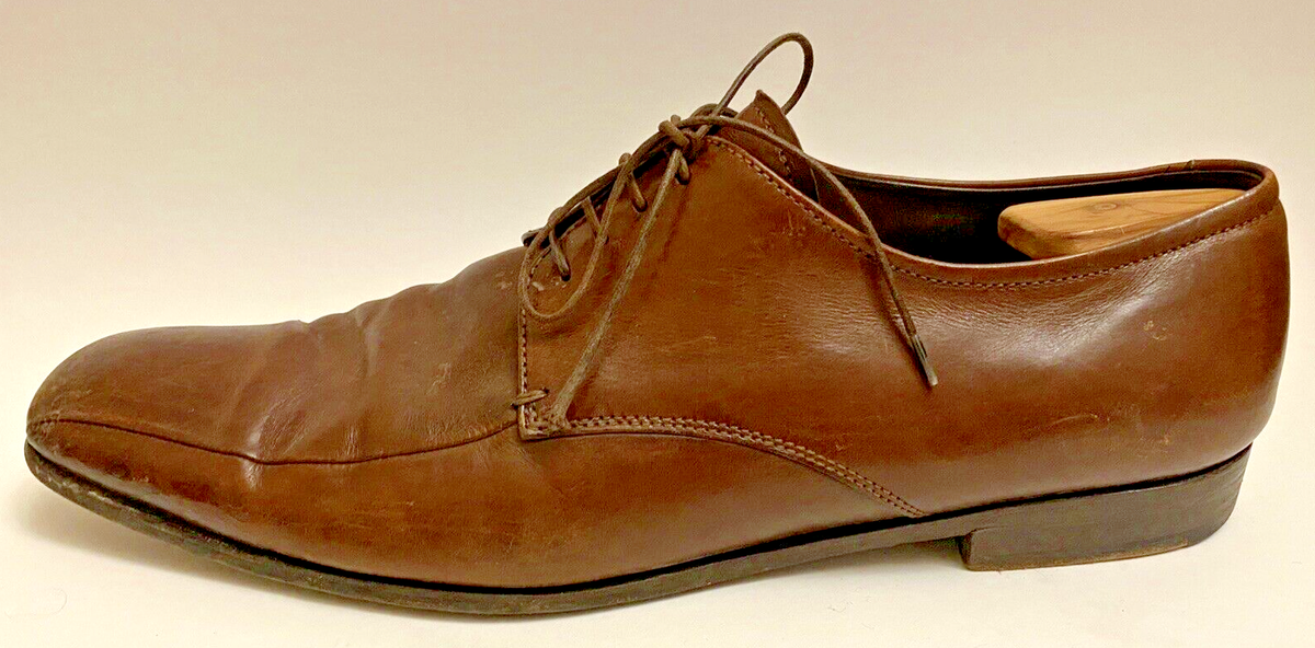 PRADA Men\'s  Brown Leather Strap Dress Shoes 11 PRADA Leather Upper Brown Dress Shoes for Men for sale | eBay main image 4