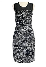 Target Dress Size 10 Black White Pencil Contrast Mesh Bodice Sleeveless New