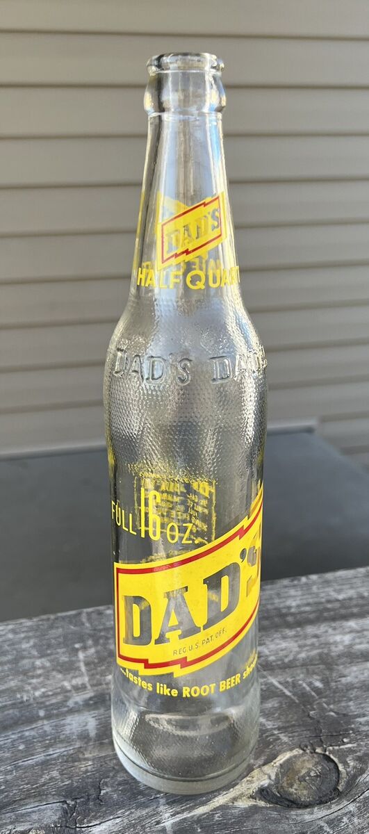 Vintage DAD'S ROOT BEER Half Quart 16 oz. ACL Embossed Soda Vintage DAD'S ROOT BEER Half Quart 16 oz. ACL Embossed Soda