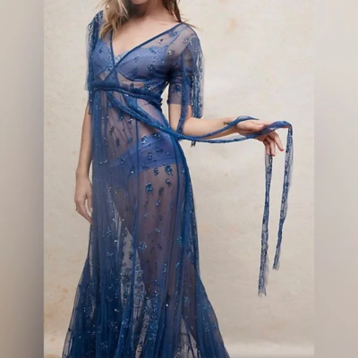 FREE PEOPLE Womens Blue Sascha Sequin Beaded Mesh Slip Maxi Dress Size 2 | eBay FREE PEOPLE Womens Blue Sascha Sequin Beaded Mesh Slip Maxi Dress Size 2 | eBay