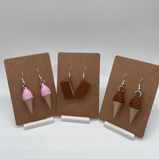 Ice Cream Cone Earrings 3D Printed Jewelry Ice Cream Sandwich