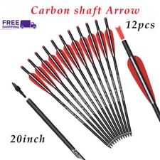 20" Archery Crossbow Bolts Carbon Arrows 100 Grain Arrowheads Hunting Target