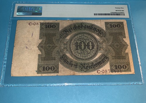 PMG Germany, Reichsbanknote 100 Reichsmark Banknote pic178 1924 VF - Picture 10 of 12