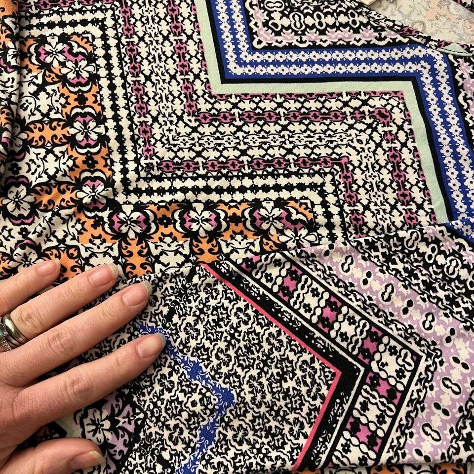 Mini Vestido Patinador Manga Larga Mudd Niñas Talla 14 Floral Zig Zag Otoño Informal Preadolescente Foto 4 de 4