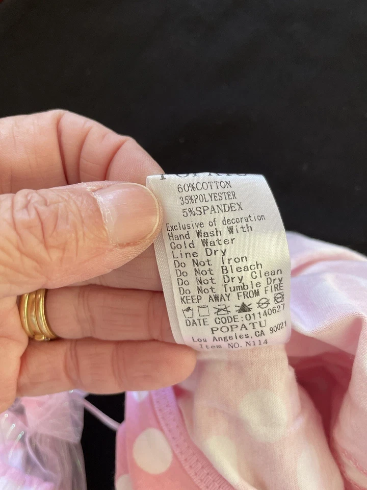 Popatu Nuevo con Etiquetas Rosa/Blanco Lunares Tutú Body y Calcetines Coordinadores-6-9Mos Foto 4 de 4