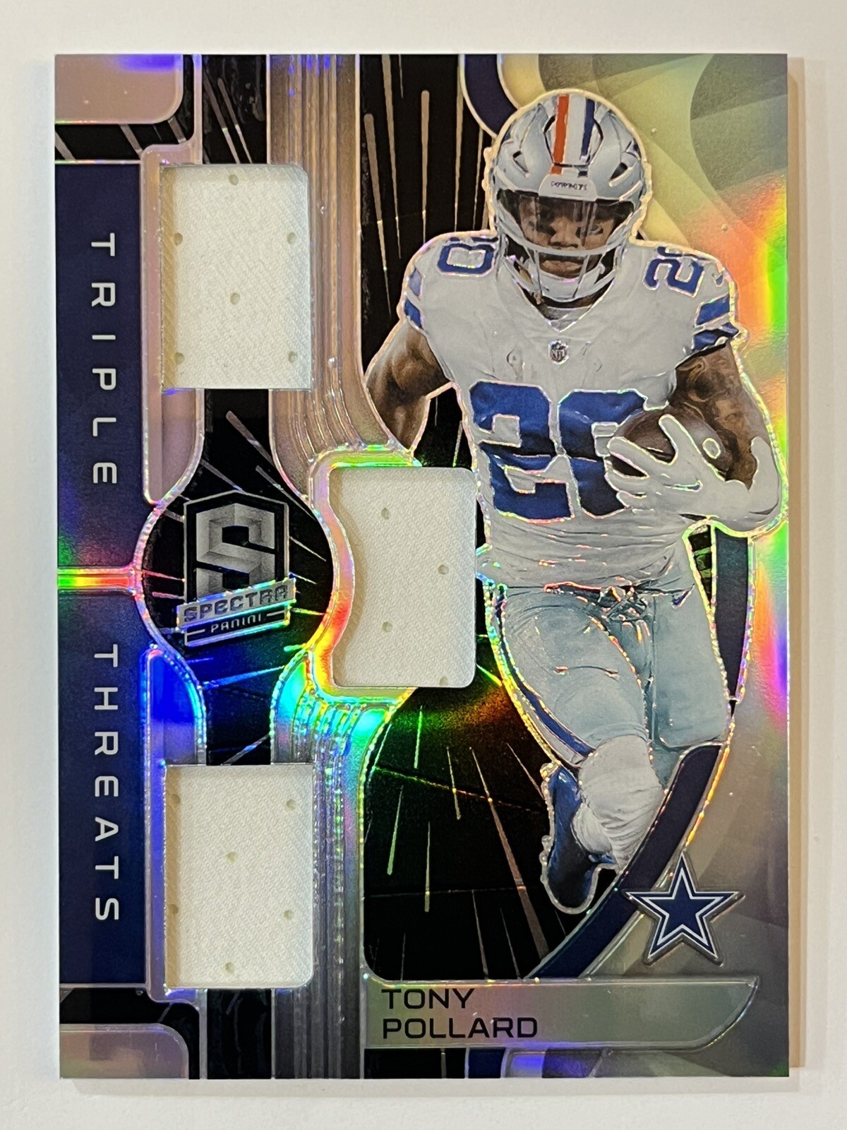 2023 Panini Spectra Triple Threats Hyper Prizm /75 Tony Pollard #TT-TPO NM/Mint
