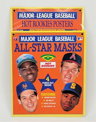 MLB ALL-STAR MASKS AND POSTER BOOKS - HOT ROOKIES - NEW IN WRAP! - 2 BOOKS!