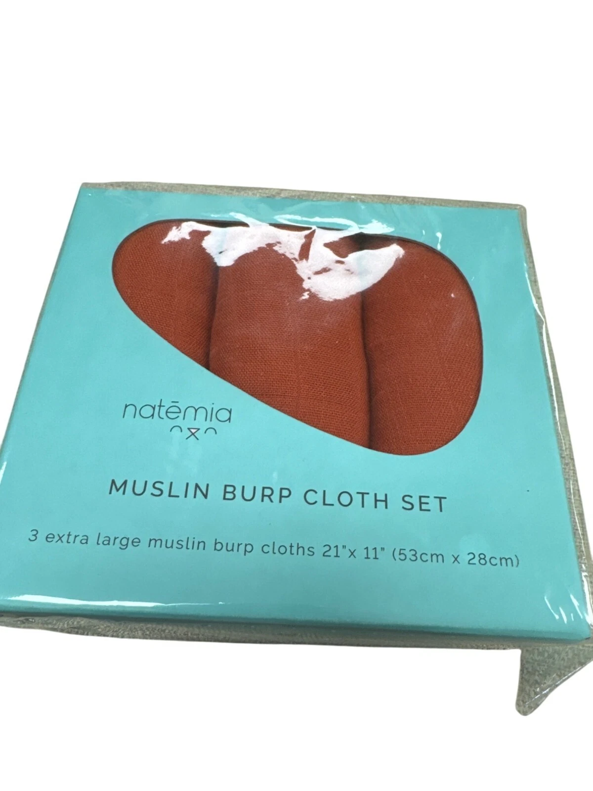 Natemia Extra Large Muslin Burp Cloth Set 3-Pack 21"x11" SKU 7193