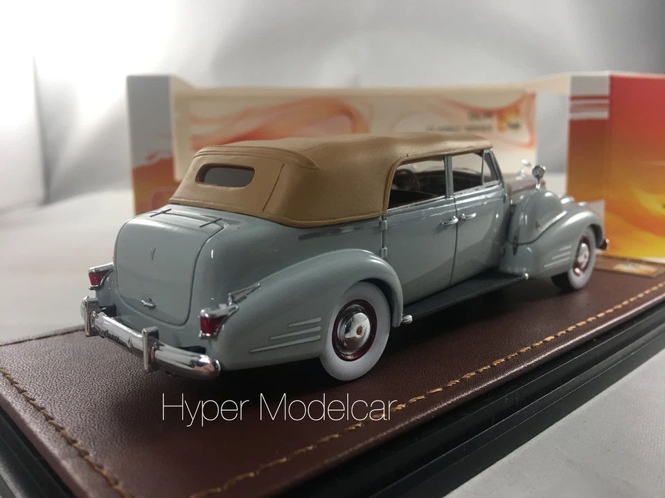 GLM 1/43 CADILLAC V16 SERIES 90 FLEETWOOD SEDAN CONVERTIBLE 1938 GREY GLM124504 - Immagine 3 di 3