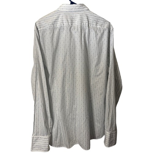 Hugo Boss Regular Fit Striped And Spotted White Button Dress Shirt Mens Size XL - Picture 5 of 7