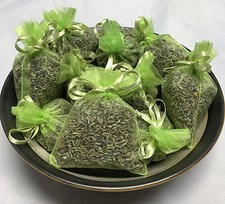 Set of 10 Lavender Sachets made with Mint Organza Bags