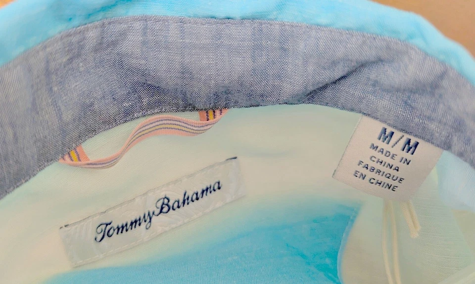 Tommy Bahama Mens  Shirt Multicolor Linen-Blend Hazy Tides Button Up Sz M - Image 3 of 4