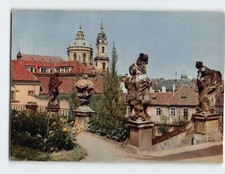 Postcard St. Nicholas Church from Vrtba Garden Prague Czech Republic