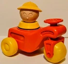 Vintage Fisher Price Jumbo Little People 1989 Figure + Red/Yellow Tricycle