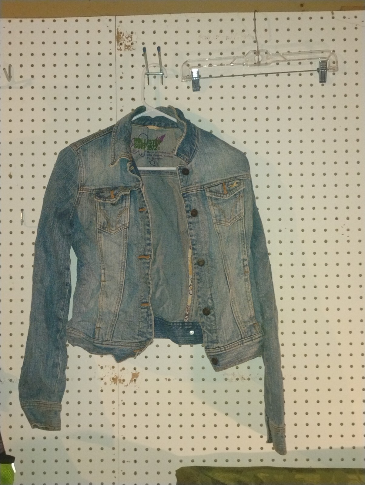 Hollister Denim Trucker Jacket Size Youth Small Blue Surf 1972 Free Shipping