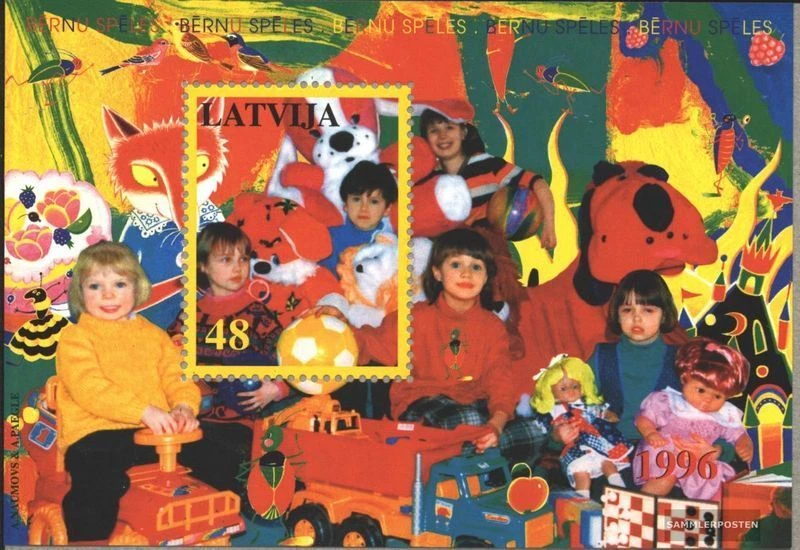 Letonia Bloque 8 (completa.edición.) nuevo con goma original 1996 juegos infanti - Imagen 1 de 1