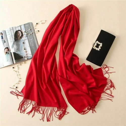 Women Soft Pashmina Silk Scarves Long Vintage Scarf Shawl Wrap Girls Head Stole - Picture 100 of 101