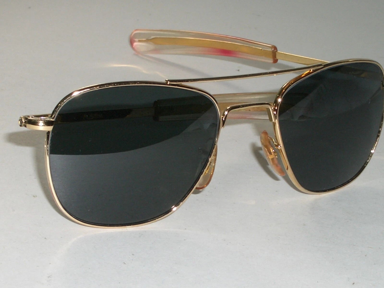52[]20MM 5 1 2" VINTAGE AMERICAN OPTICAL USA CRYSTAL PILOT AVIATOR SUNGLASSES