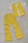Vintage Clone Barbie Maddie Mod 60s 70s Losta Yellow Vest Top Pants Set
