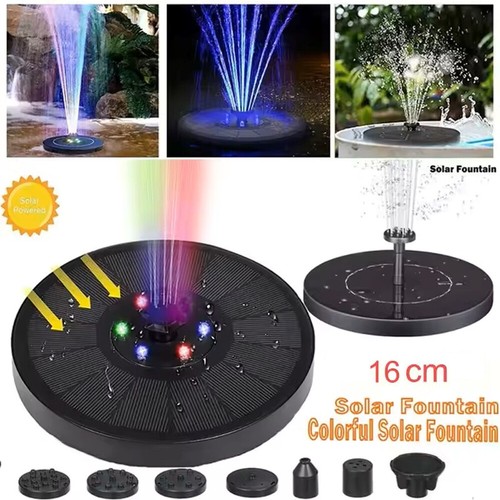 8LED Solar Pumpe mit Akku Teich Brunnen Springbrunnen Fontäne Garten Wasserspiel - Bild 1 von 30