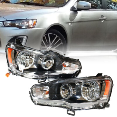 For Mitsubishi Lancer 2008-2017 Halogen Headlights headlights Driver+Passenger