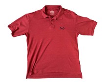 Realtree Mens Polo Shirt Short sleeve Red Sz Large Logo hunting outdoors fishing