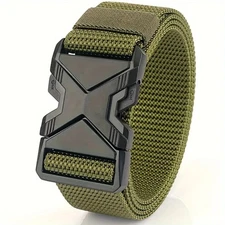 Tactical Mens Belt Ratchet Belt Nylon Web Belts for with Automatic Slide Buckle