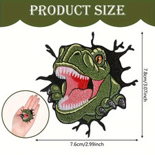Dinosaur Embroidered iron on Patch 3 x 3 inch FREE SHIPPING