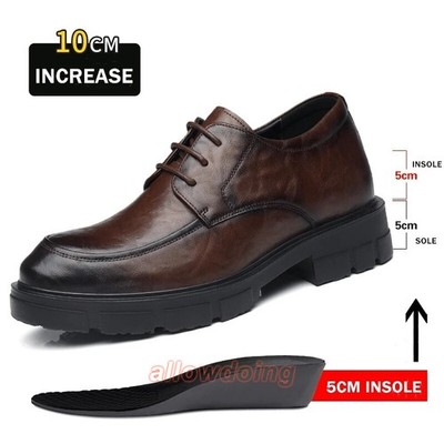 Men Dress Elevator Shoes Casual Business Leather Heightening Platform Shoes