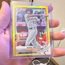 Bowman 2021 Chrome Prospects Yellow Refractor Adinso Reyes #BCP-21 /75 Tigers