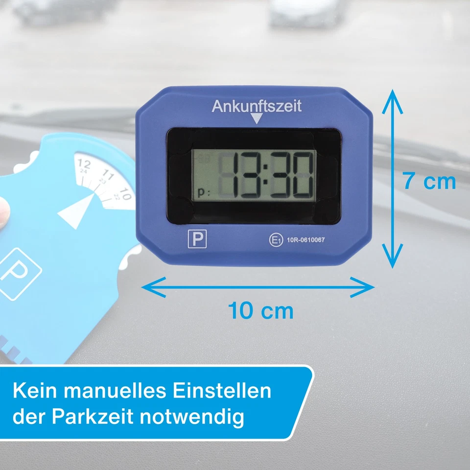 Digitale Parkuhr elektronische Parkscheibe KBA Stvo Zulassung in DE blau - Bild 2 von 4