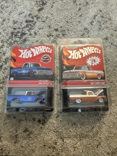 Hot Wheels RLC 1962 Ford F100 Pickup Truck 2 Car Lot Red Line Club Mattel Blue