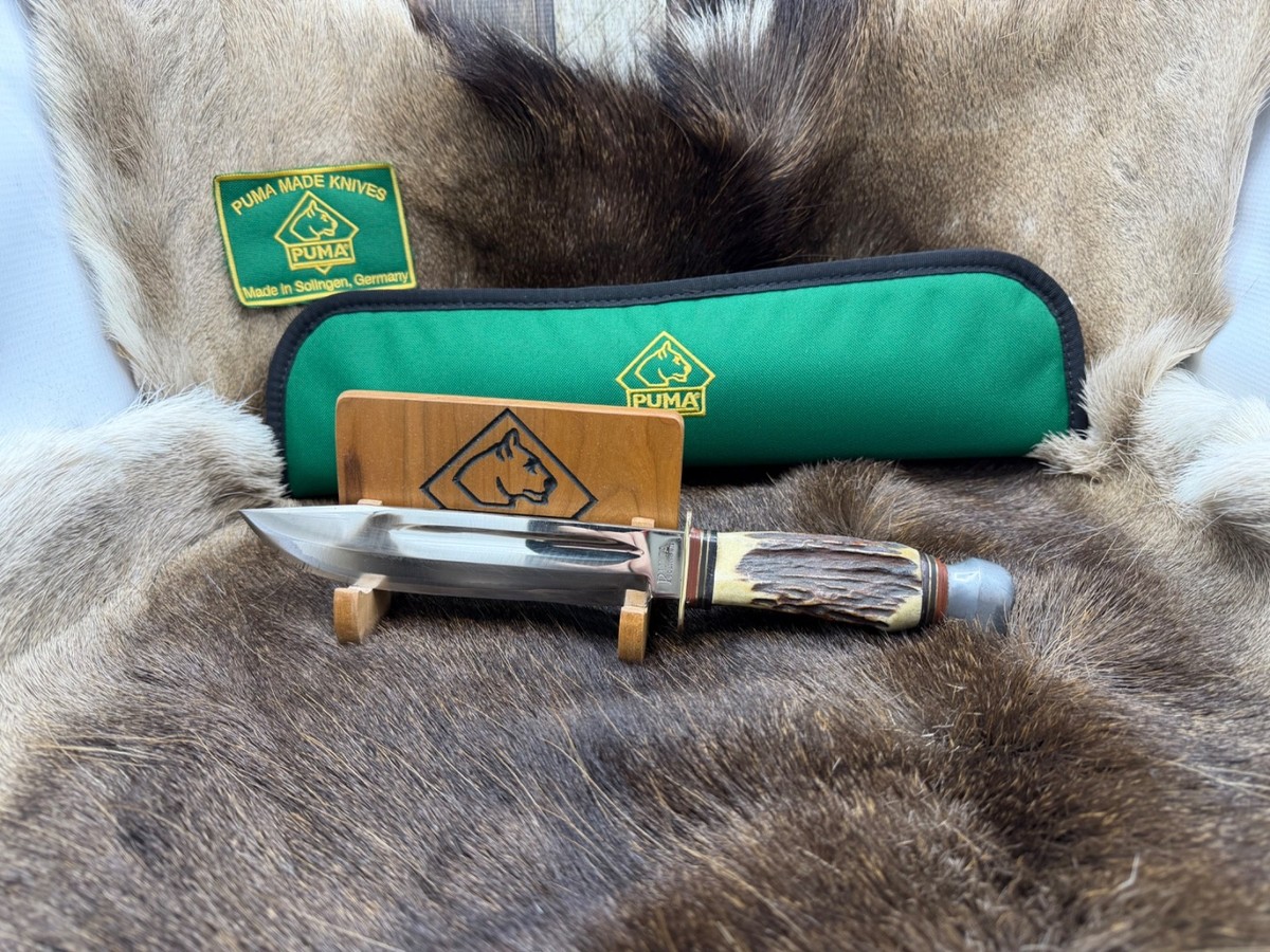 PUMA 6320 Bowie Scout Knife Stag Handles & Fixed Blade Awesome