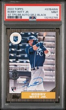 BOBBY WITT JR 2022 TOPPS UPDATE RETRO 1987 BLACK AUTO /199 #87BA-BW JC - PSA 9