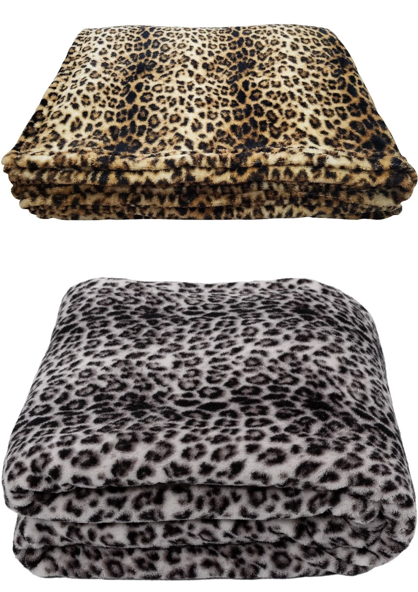 Chickw11 Coperta Morbida e Calda, 3D Leopardo Stampa Coperta di Flanella Inverno Microfibra Fluffy Comfort Coperte Flanella per Letto Singolo Matrimoniale (Leopardo Bianco,130x150cm