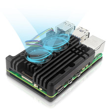 Dual Fan and Heatsink Aluminum Cooling Case for Raspberry Pi 5, Metal Performanc