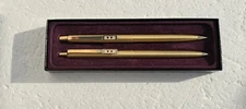 VTG PAPER MATE Gold Tone Pen & Pencil Set Double Heart in BOX !!